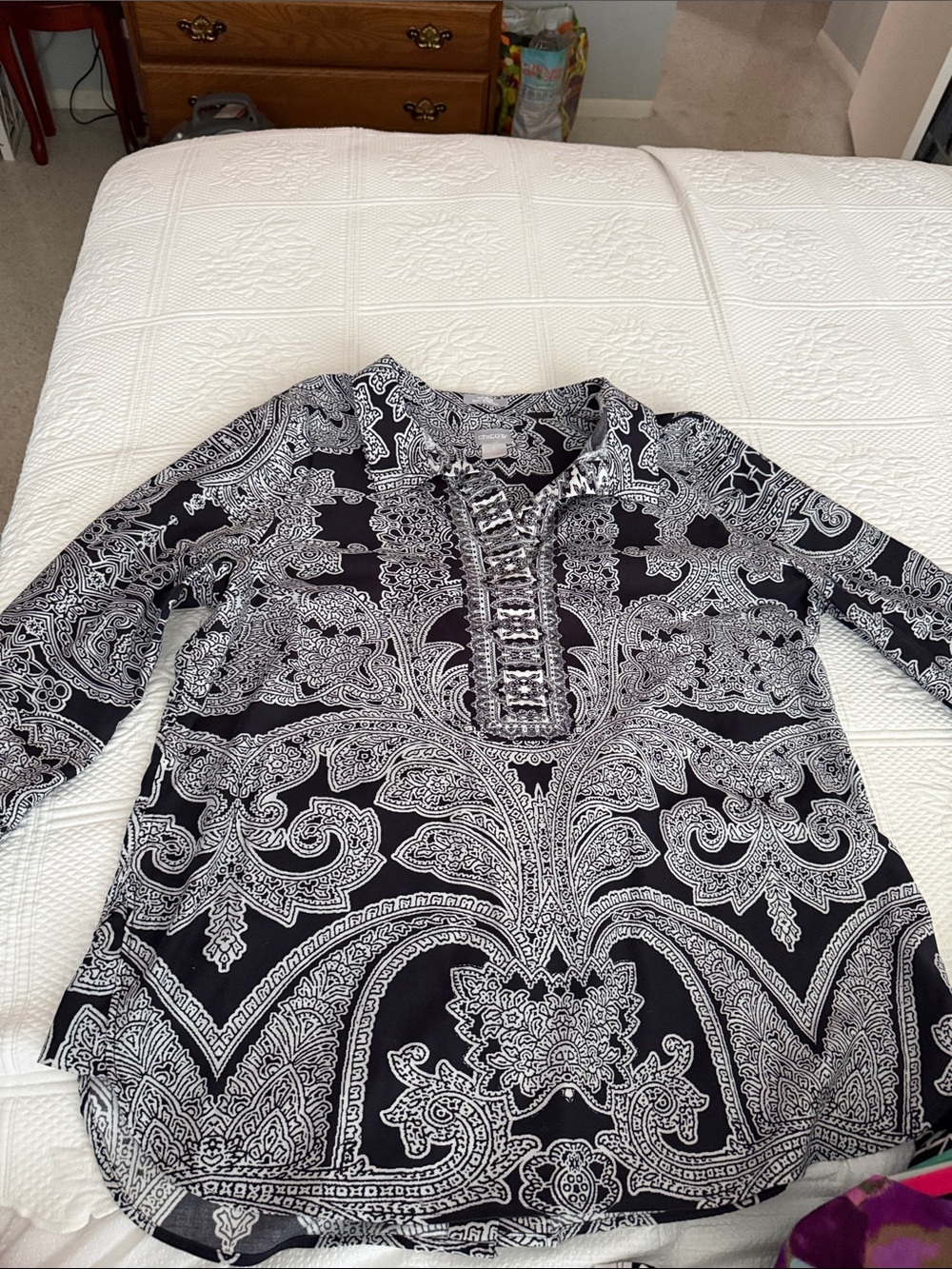 Chico's Paisley Embellished Tunic